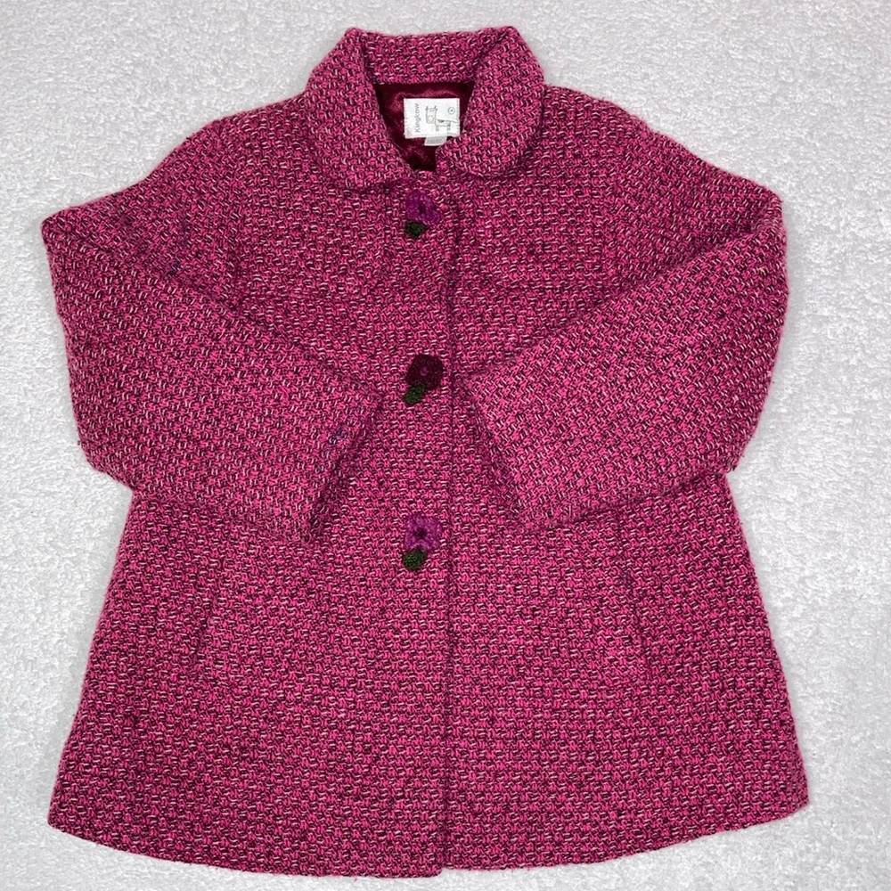 Kingkow wool blend  boucle Pea Coat Babydoll Princess Style size 4